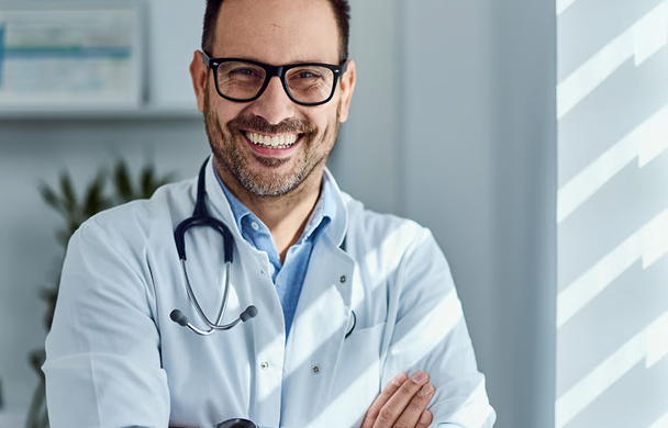 Male doctor with stethoscope